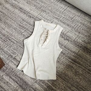 Elegant Cream Sleeveless Top